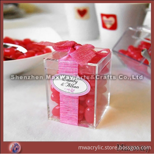 Transparent Cubical High Quality Acrylic/Perspex Candy Box with Top